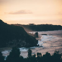 Sunset at the coast! The sky turned a lovely shade of orange.